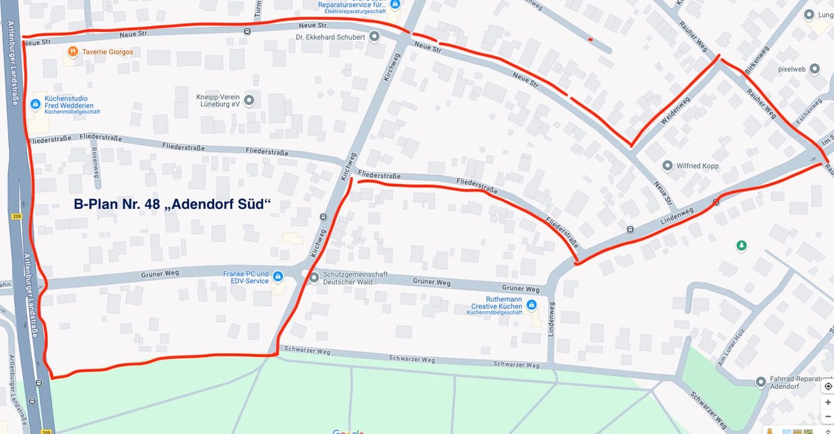 Neue Planung Baugebiet Adendorf Süd